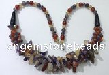 CGN461 22 inches chinese crystal & mixed gemstone beaded necklaces