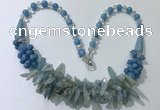 CGN462 22 inches chinese crystal & mixed gemstone beaded necklaces