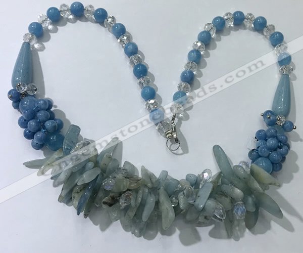 CGN462 22 inches chinese crystal & mixed gemstone beaded necklaces