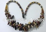 CGN463 22 inches chinese crystal & mookaite beaded necklaces