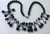 CGN504 21 inches chinese crystal & blue goldstone beaded necklaces