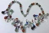 CGN506 21 inches chinese crystal & mixed gemstone beaded necklaces