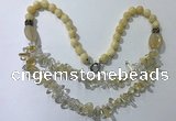 CGN517 23.5 inches chinese crystal & mixed gemstone beaded necklaces