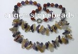 CGN519 23.5 inches chinese crystal & mixed gemstone beaded necklaces