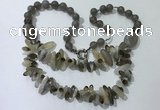 CGN521 23.5 inches chinese crystal & red agate beaded necklaces