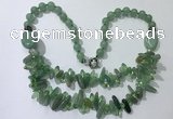 CGN524 23.5 inches chinese crystal & green aventurine beaded necklaces