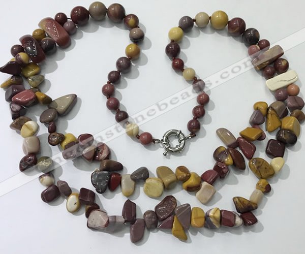 CGN542 27 inches fashion mookaite gemstone beaded necklaces