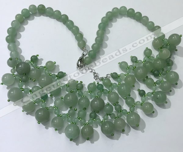 CGN560 19.5 inches stylish 4mm - 12mm green aventurine beaded necklaces