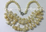 CGN561 19.5 inches stylish 4mm - 12mm yellow jade beaded necklaces
