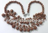 CGN562 19.5 inches stylish 4mm - 12mm goldstone beaded necklaces