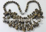 CGN565 19.5 inches stylish 4mm - 12mm yellow tiger eye beaded necklaces