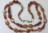 CGN586 23.5 inches striped agate gemstone beaded necklaces