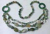 CGN599 23.5 inches striped agate gemstone beaded necklaces