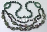 CGN604 23.5 inches imitation ruby zoisite gemstone beaded necklaces