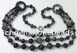 CGN631 24 inches chinese crystal & striped agate beaded necklaces