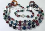 CGN632 24 inches chinese crystal & striped agate beaded necklaces