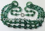 CGN641 24 inches chinese crystal & striped agate beaded necklaces