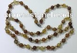 CGN651 22 inches chinese crystal & striped agate beaded necklaces