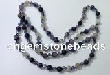 CGN652 22 inches chinese crystal & striped agate beaded necklaces