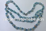 CGN655 22 inches chinese crystal & striped agate beaded necklaces