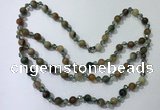 CGN657 22 inches chinese crystal & striped agate beaded necklaces