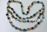 CGN660 22 inches chinese crystal & striped agate beaded necklaces