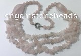 CGN670 22 inches stylish rose quartz beaded necklaces wholesale