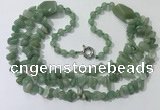 CGN674 22 inches stylish green aventurine beaded necklaces