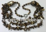 CGN676 22 inches stylish yellow tiger eye beaded necklaces