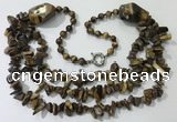 CGN676 22 inches stylish yellow tiger eye beaded necklaces