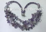 CGN696 22.5 inches chinese crystal & amethyst beaded necklaces