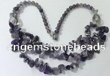 CGN697 22.5 inches chinese crystal & amethyst beaded necklaces