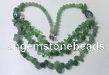 CGN699 22.5 inches chinese crystal & green aventurine beaded necklaces