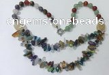 CGN703 22.5 inches chinese crystal & mixed gemstone beaded necklaces