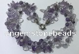 CGN710 22 inches fashion 3 rows amethyst beaded necklaces