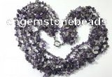 CGN721 19.5 inches stylish 6 rows amethyst chips necklaces