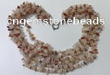 CGN723 19.5 inches stylish 6 rows red agate & rose quartz chips necklaces