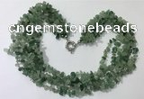 CGN726 19.5 inches stylish 6 rows green aventurine chips necklaces