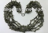 CGN729 19.5 inches stylish 6 rows labradorite chips necklaces