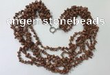 CGN731 19.5 inches stylish 6 rows goldstone chips necklaces