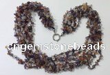 CGN736 19.5 inches stylish 6 rows mixed gemstone chips necklaces