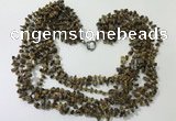 CGN747 19.5 inches stylish 8 rows yellow tiger eye chips necklaces