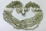 CGN758 20 inches stylish 6 rows prehnite chips necklaces