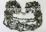 CGN763 20 inches stylish 6 rows Indian agate chips necklaces