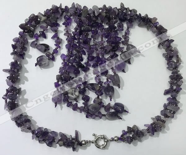 CGN826 20 inches stylish amethyst gemstone statement necklaces