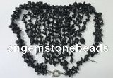 CGN834 20 inches stylish black obsidian statement necklaces