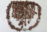 CGN837 20 inches stylish goldstone statement necklaces