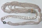 CGN845 30 inches trendy rose quartz long beaded necklaces