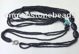 CGN849 30 inches trendy blue goldstone long beaded necklaces