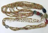 CGN851 30 inches trendy agate long beaded necklaces